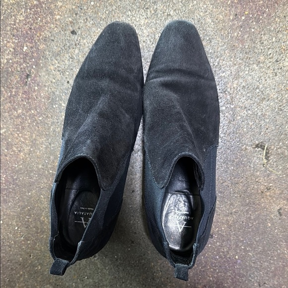 Aquatalia Black Chelsea Boots Sleek Suede Design - Picture 3 of 6